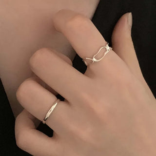 Ugly Oval Layered Ring (Silver, Rose Gold)