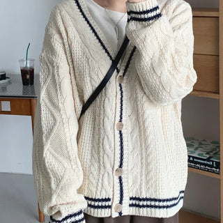 Preppy line cardigan