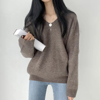 Delicate Avant-garde Fit~ Wool V-neck Long Sleeve Knit