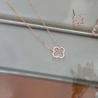 Rose Gold Clover Cubic Necklace