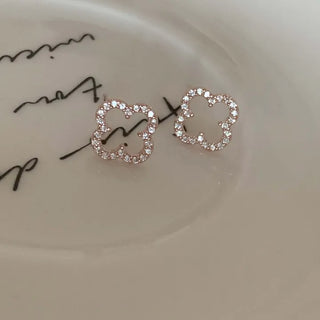 Rose Gold Clover Cubic Earrings