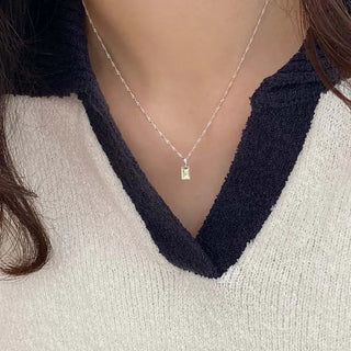 Square Swarovski Cuben Wave Chain Necklace