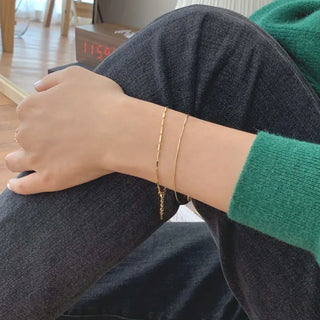 Stick Chain Bracelet (Rose Gold, Gold)