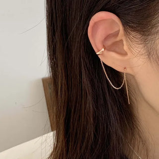 Rose Gold Chain Layered Rounded Ear Cuff
