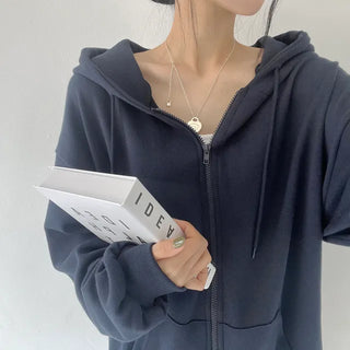 My go-to item for this fall, Super Boxy Oversized Zip-Up Hoodie