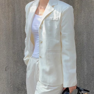 French chic white jacket