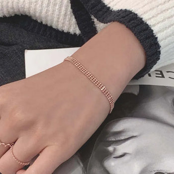 Rose Gold Flat Dot Wide Chain Bracelet