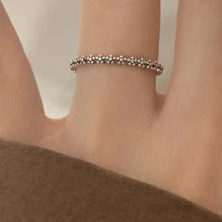 Oil Painting Mini Flower Pattern Ring