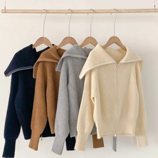 Delicate Sailor Zip-Up Soft Two-Way Knit