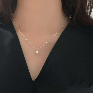 Swarovski Pearl Layered Pendant Necklace (Silver, Rose Gold)