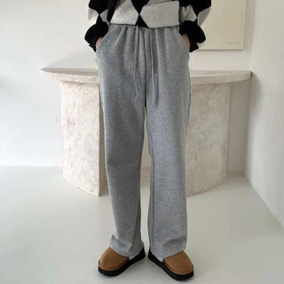 Reco Fleece-lined Elastic Waist Wide Long Pants