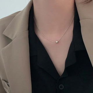 Plain Ball Pendant Slim Ball Chain Necklace (Silver, Rose Gold, Gold)