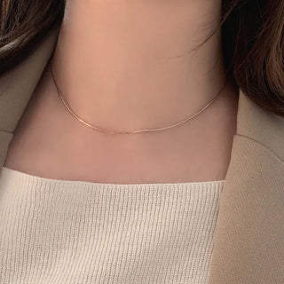 Rose Gold Octagonal Snake Chain Choker Necklace