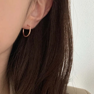 Rose Gold Pipe Ring Earrings