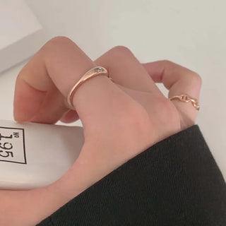 Volume Line Wave Ring (Silver, Rose Gold, Gold)