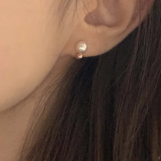 Swarovski Pearl Ball Earrings (Rose Gold, Gold)