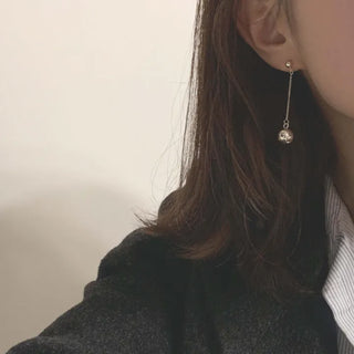 Ball Layered Long Drop Earrings