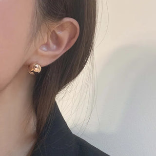 Rose Gold 12mm Bead One-Touch Earrings
