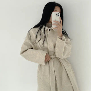 Soft Colors, Hidden Button Oversized Wool Long Coat