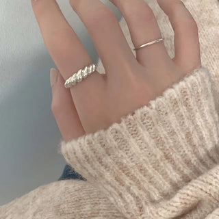 Bold Volume Twist Ring (Silver, Rose Gold, Gold)