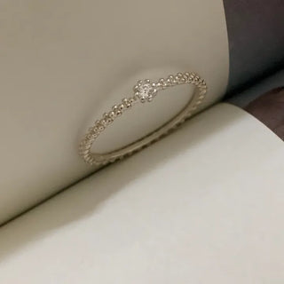 Textured White Cubic Layered Ring