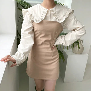 Blooming Wool Slim Bustier Mini Dress