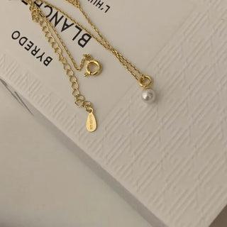 Gold Petit Swarovski Pearl Pendant Necklace