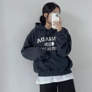 Exceptional Quality, Canada Lettering Oversized Double-Fleece Hoodie