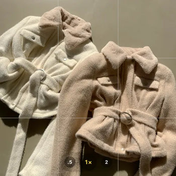 Cinched Waist~ Pretty Fit, Mink Fur Pintuck Belted Wool Jacket