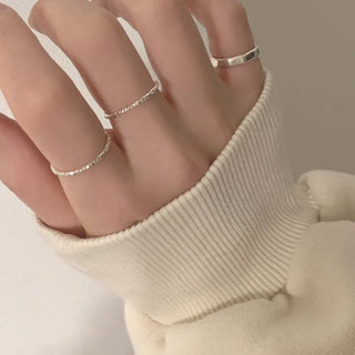1.5mm Cut Layered Ring (Silver/Rose Gold)