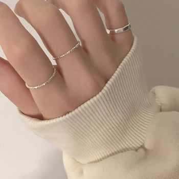 1.5mm Cut Layered Ring (Silver/Rose Gold)