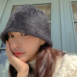 Ruby Angora Bucket Hat