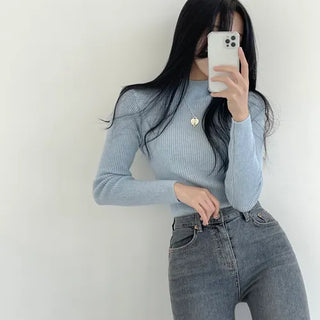 Essential Item, Cashmere Ribbed Mock Neck Turtleneck Long Sleeve Knit