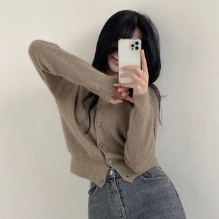 Fluffy~ Super Soft, V-Neck Wool Knit Cardigan
