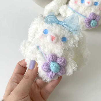 Fluffy Rabbit Doll AirPods Case