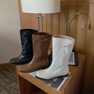 Tiff buckle mid-calf boots