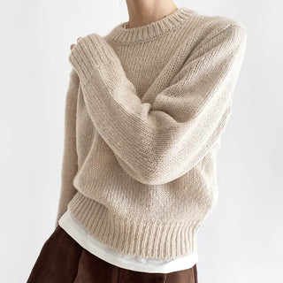 Standard Alpaca Knit   Winter Semi-Crop Round Knit