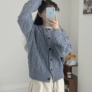 Pony cable knit cardigan