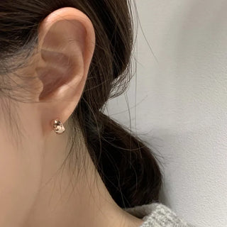 Rose Gold Mini Volume One-Touch Earrings