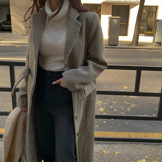 Hay belt long coat