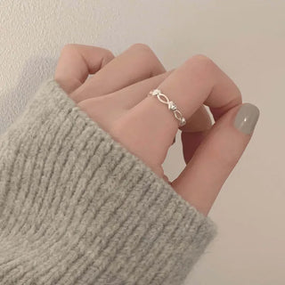 Volume Heart Chain Open Ring