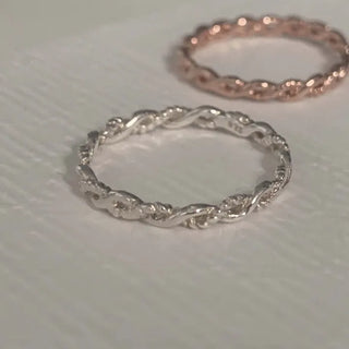 Twist Ring (Silver, Rose Gold)