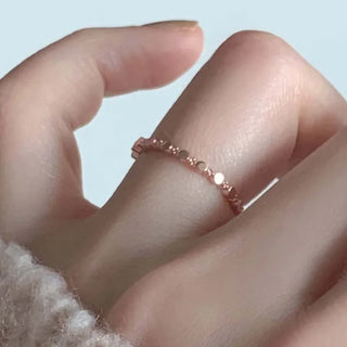 Dot Flower Pattern Layered Ring (Silver, Rose Gold, Gold)