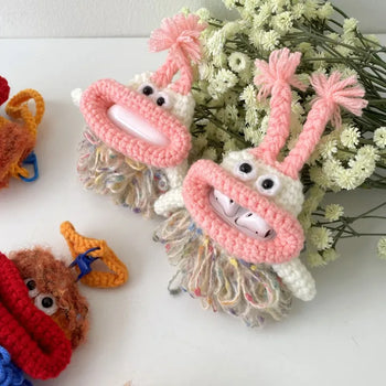 Pippi Longstocking Ugly Pink Doll Knit AirPods Case