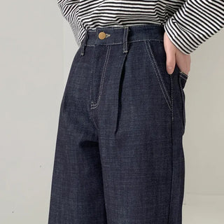 Gino pintuck raw denim pants