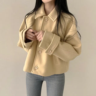 Cute Avant-garde Fit, Single Collar Short Coat