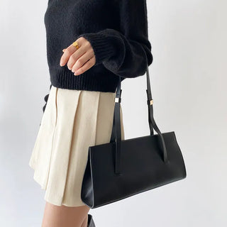 Cow leather slim square bag