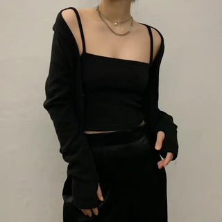 J Square Crop Strap Sleeveless Top