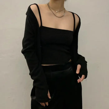 J Square Crop Strap Sleeveless Top