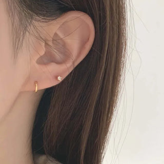 Gold Mini Ring Cubic Earrings Set